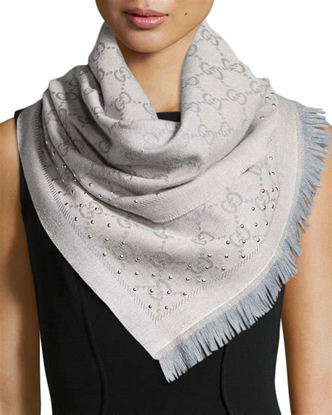 white and grey gucci scarf|gucci grey scarves women's.